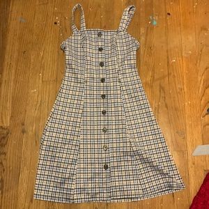 SO kohl’s multi colored, plaid, overall dress.